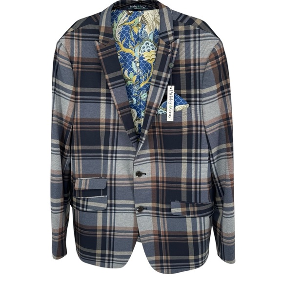 Paisley and Grey Slim Fit Plaid Blazer 44R